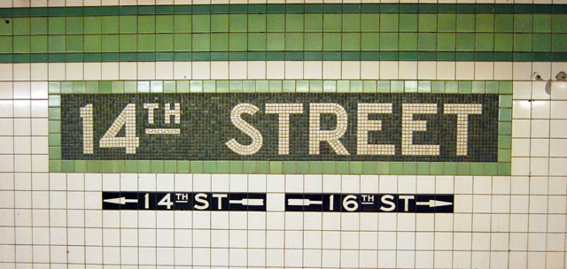 14th Street/6th Avenue station on the (F/L/M) lines, courtesy of Paul Lowry