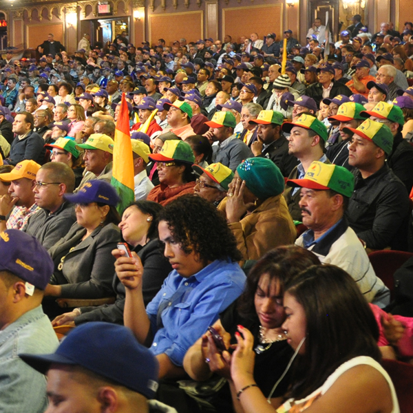 Civic Revolutionary Party (in yellow and green hats) show support to Danilo
