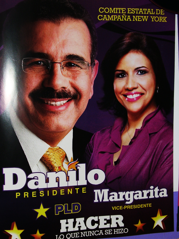 Danilo Medina and Margarita Cedeno de Fernandez for the PLD